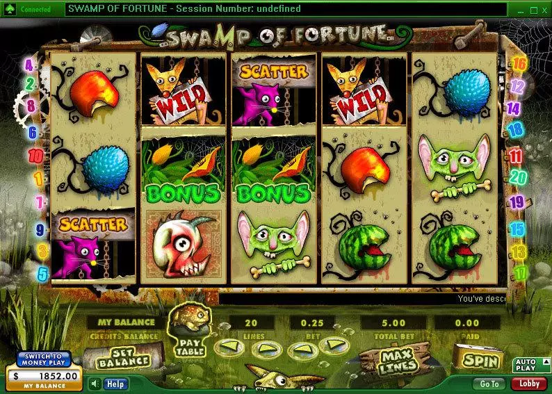Swamp of Fortune 888 Slot Main Screen Reels