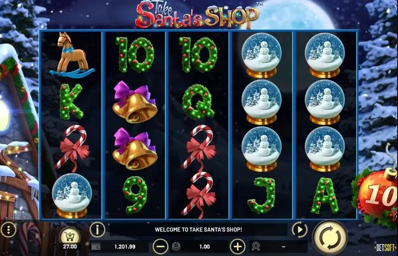 Take Santa’s Shop BetSoft Slot Main Screen Reels