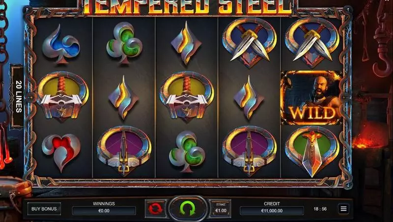 Tempered Steel Bulletproof Games Slot Main Screen Reels