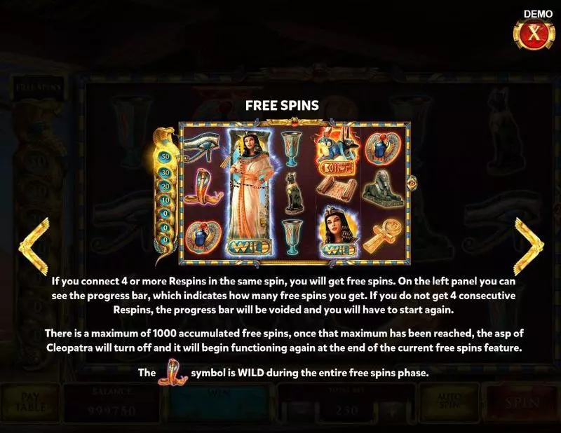 The Asp of Cleopatra Red Rake Gaming Slot Bonus 3