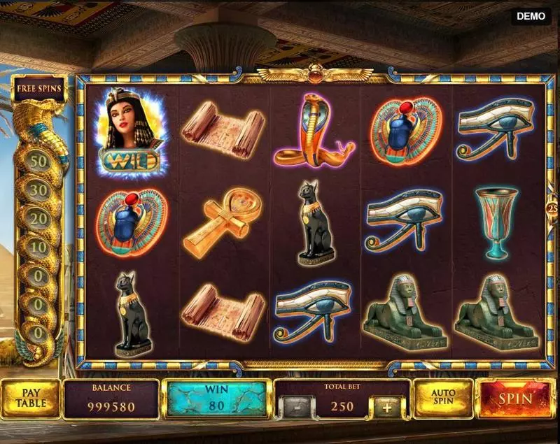 The Asp of Cleopatra Red Rake Gaming Slot Paytable