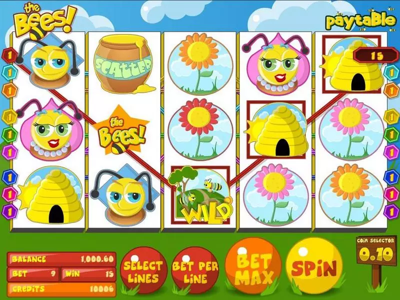 The Bees BetSoft Slot Introduction Screen