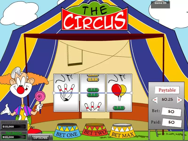 The Circus DGS Slot Main Screen Reels