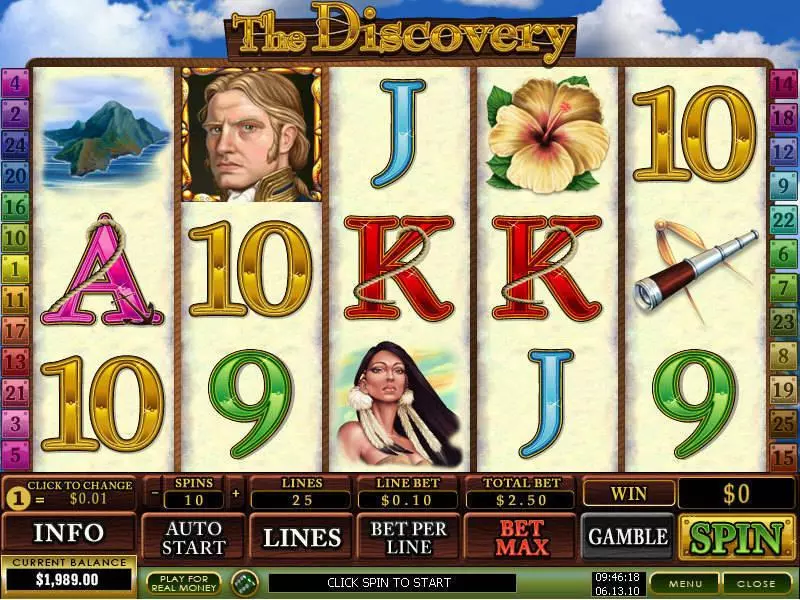 The Discovery PlayTech Slot Main Screen Reels