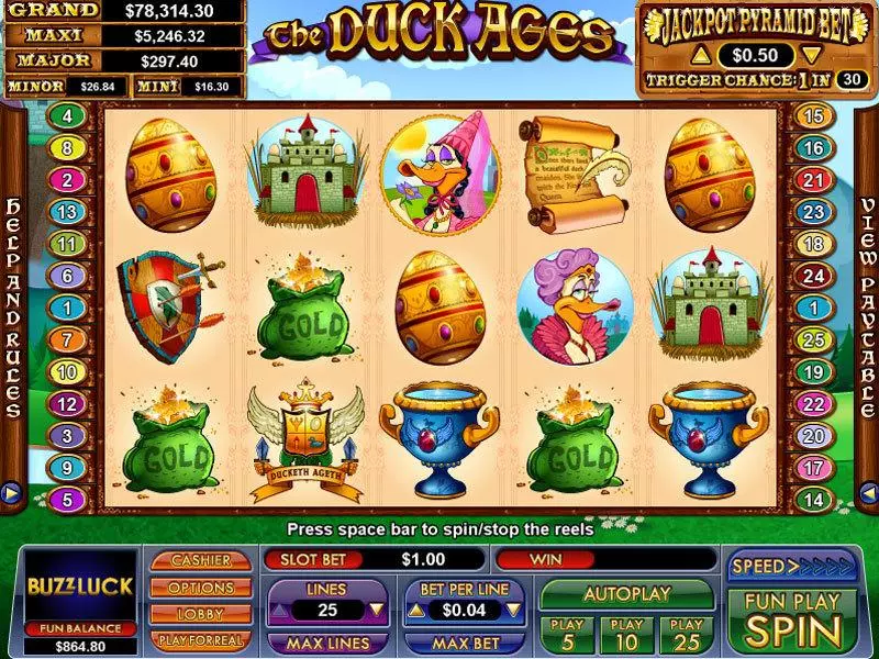 The Duck Ages NuWorks Slot Main Screen Reels