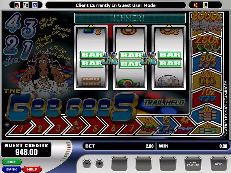The Gee Gees Microgaming Slot Main Screen Reels