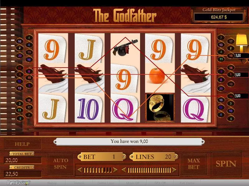 The Godfather bwin.party Slot Main Screen Reels