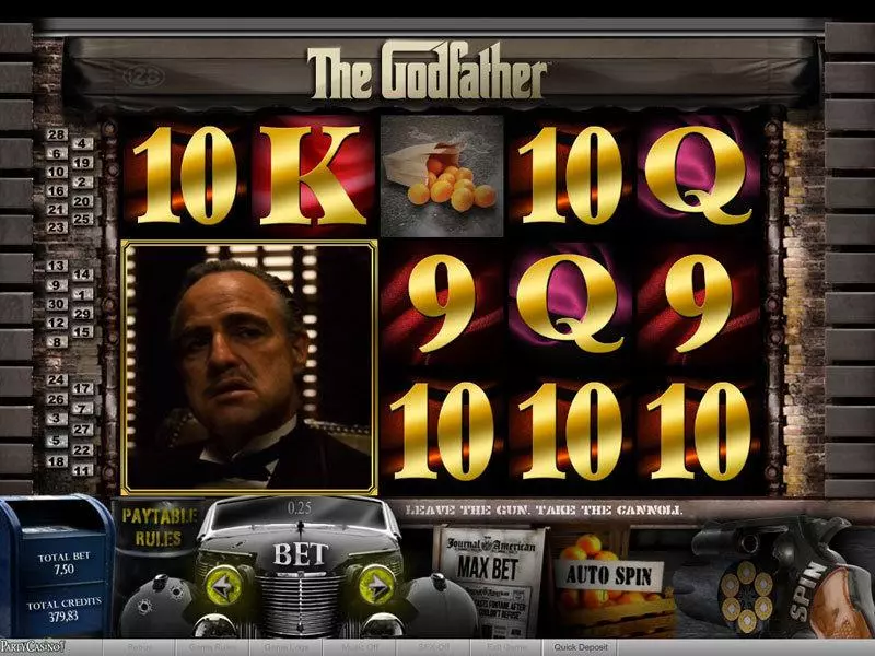 The Godfather Part I bwin.party Slot Main Screen Reels