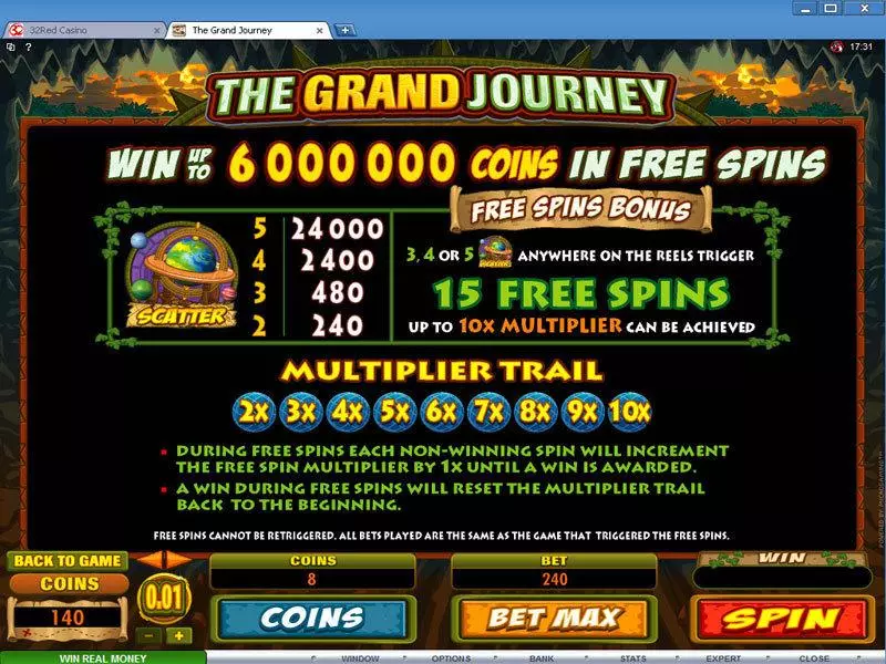 The Grand Journey Microgaming Slot Bonus 1