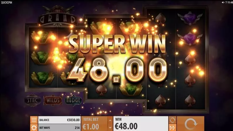 The Grand Quickspin Slot Winning Screenshot