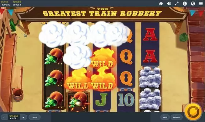 The Greatest Train Robbery Red Tiger Gaming Slot Main Screen Reels