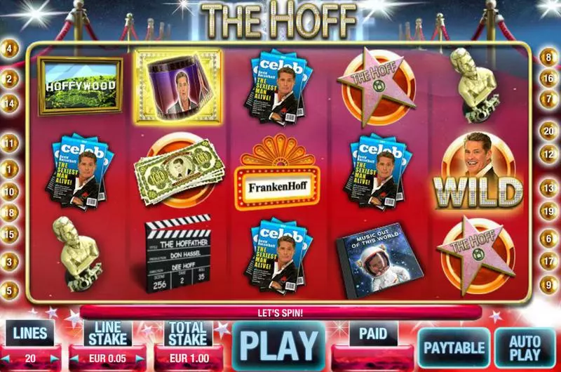 The Hoff MX Digital Slot Main Screen Reels