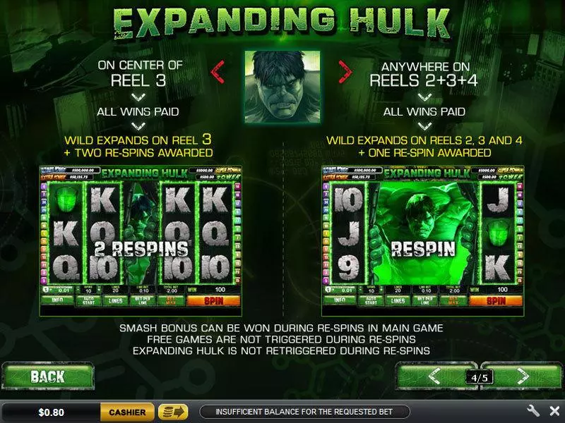 The Incredible Hulk 50 Line PlayTech Slot Bonus 3