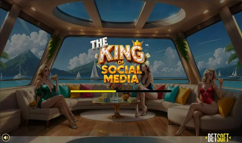 The King of Social Media BetSoft Slot Introduction Screen