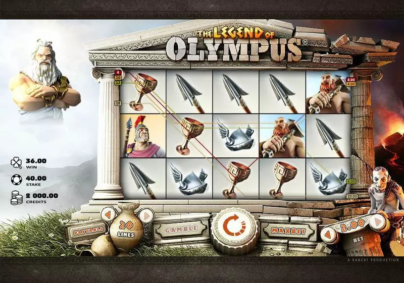 The Legend of Olympus Microgaming Slot Main Screen Reels