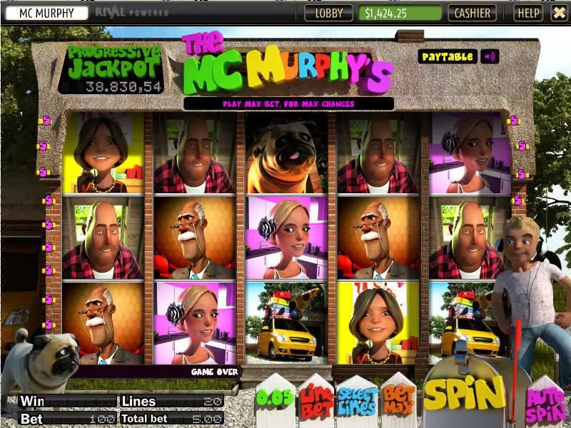 The McMurphy's Sheriff Gaming Slot Main Screen Reels