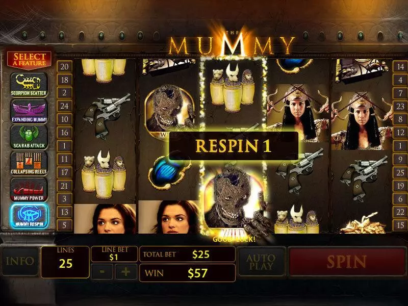The Mummy PlayTech Slot Main Screen Reels