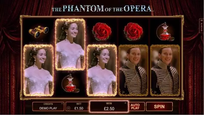 The Phantom of the Opera Microgaming Slot Main Screen Reels