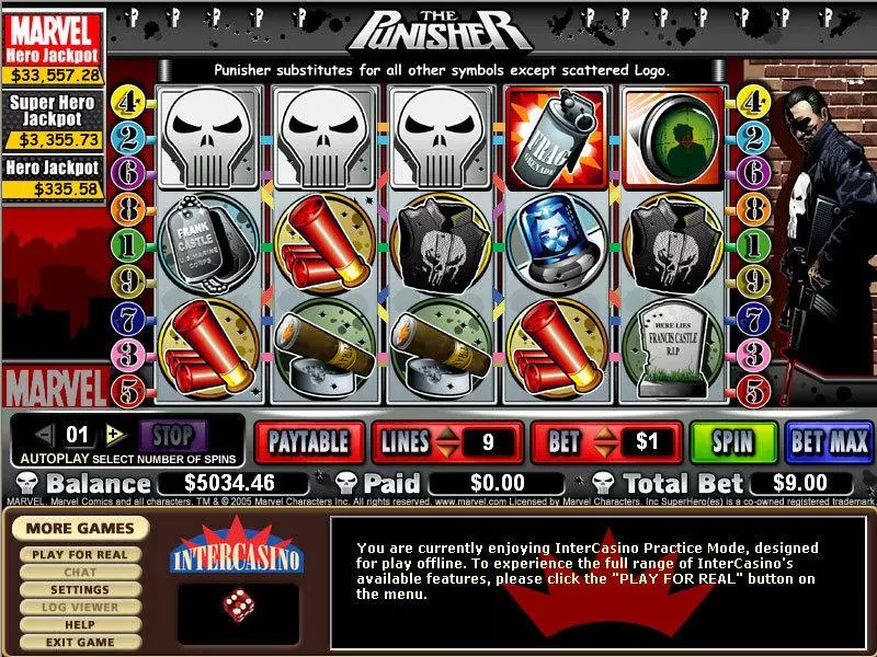 The Punisher CryptoLogic Slot Main Screen Reels