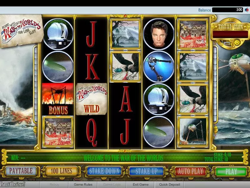 The War of the Worlds bwin.party Slot Main Screen Reels