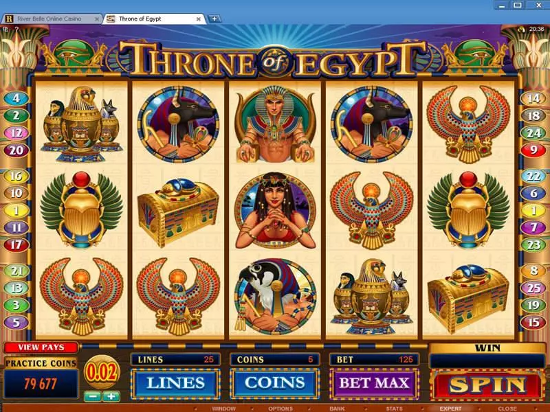 Throne of Egypt Microgaming Slot Main Screen Reels