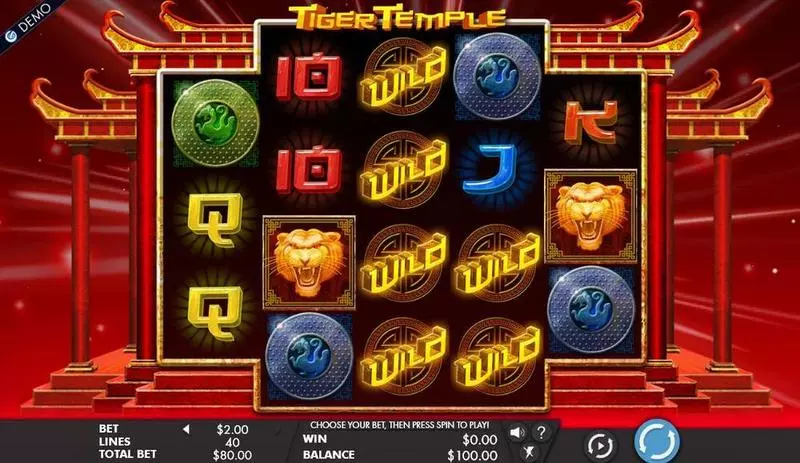 Tiger Temple Genesis Slot Main Screen Reels