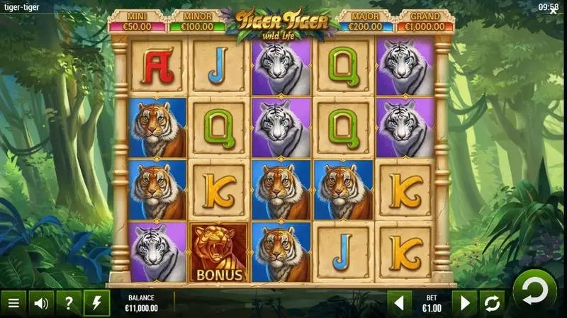 Tiger Tiger Wild Life G.games Slot Main Screen Reels
