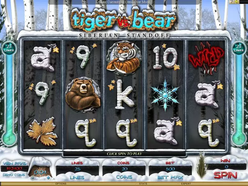 Tiger vs Bear - Siberian Standoff Genesis Slot Main Screen Reels