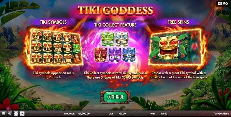 Tiki Goddess Red Rake Gaming Slot Info and Rules