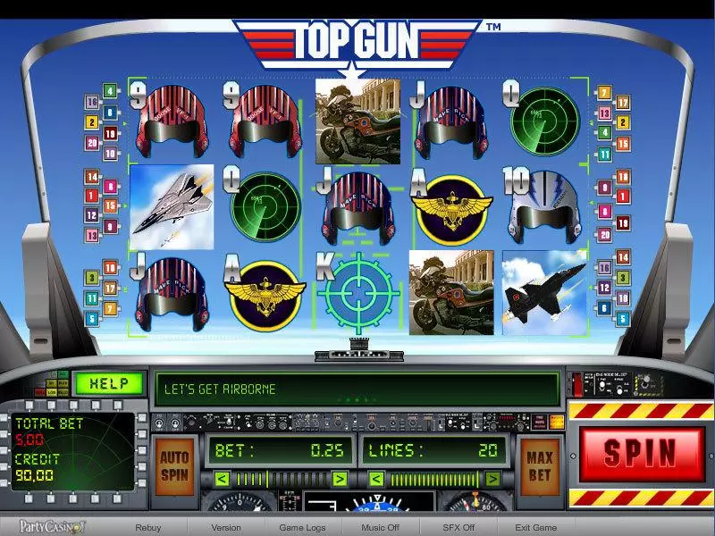 Top Gun bwin.party Slot Main Screen Reels