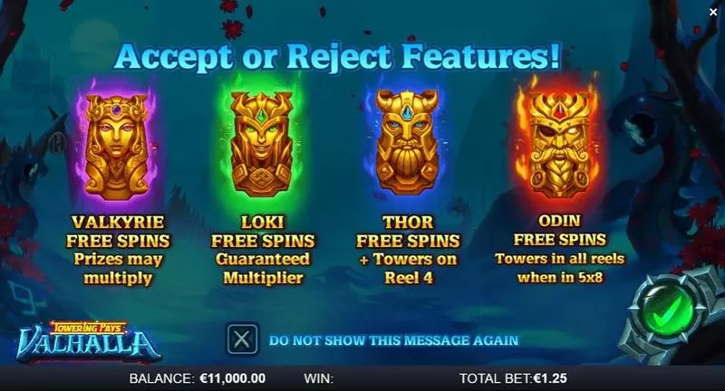 Towering Pays Valhalla ReelPlay Slot Free Spins Feature