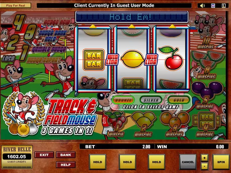 Track and Fieldmouse Microgaming Slot Main Screen Reels