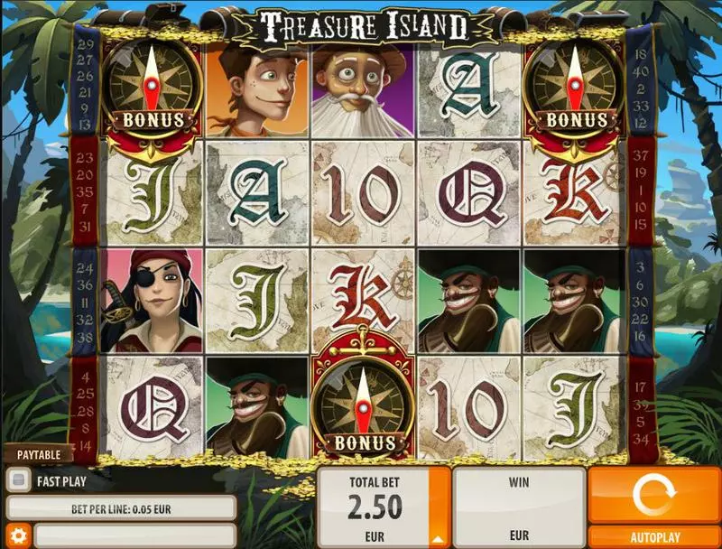 Treasure Island Quickspin Slot Main Screen Reels