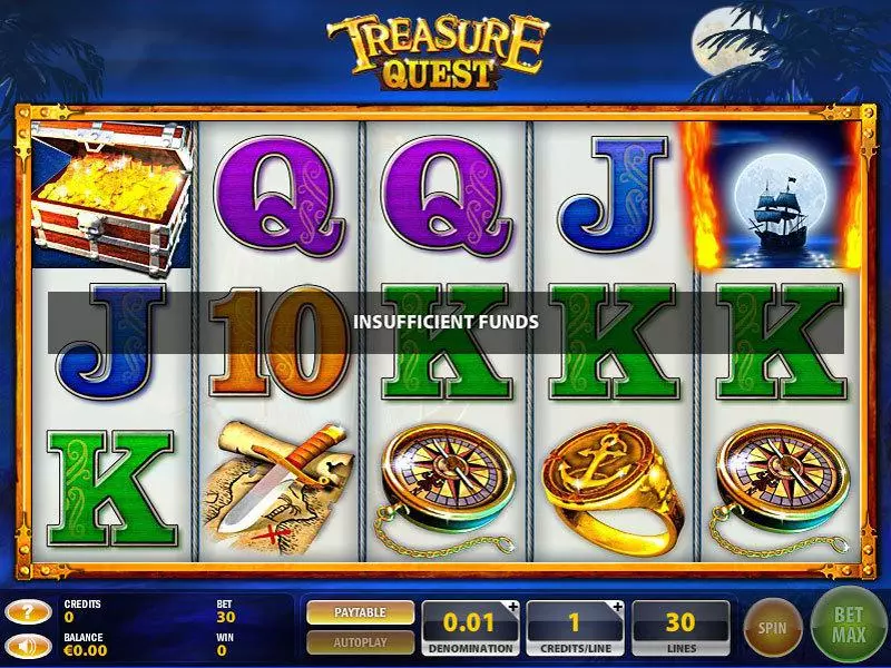 Treasure Quest GTECH Slot Main Screen Reels