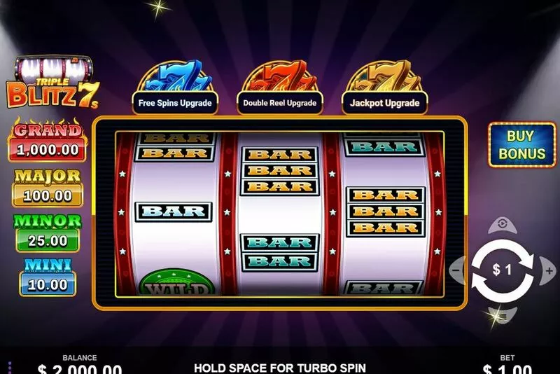 Triple Blitz 7s Wizard Games Slot Main Screen Reels