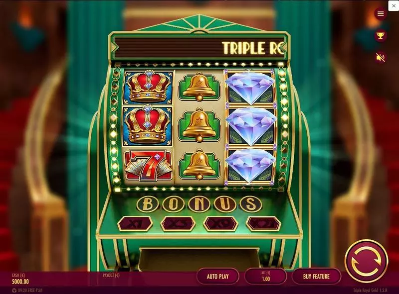 Triple Royal Gold Thunderkick Slot Main Screen Reels
