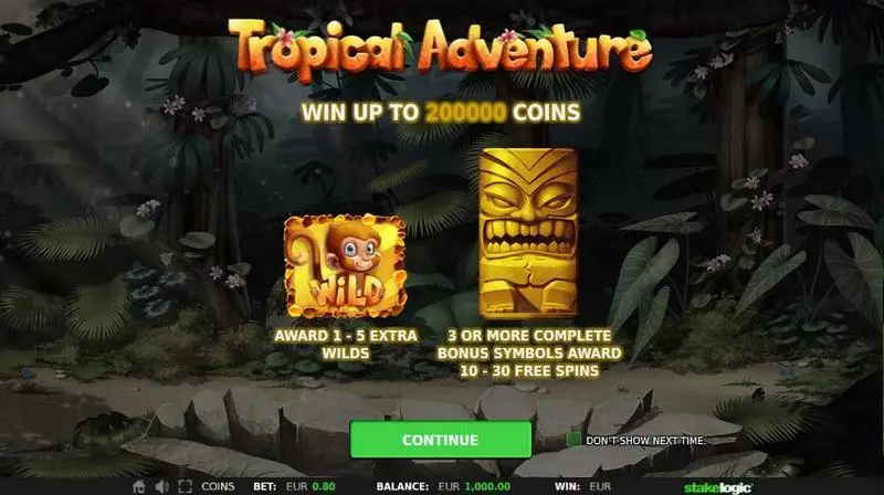 Tropical Adventure StakeLogic Slot Free Spins Feature