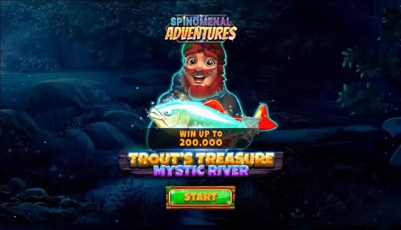Trout’s Treasure - Mystic River Spinomenal Slot Introduction Screen