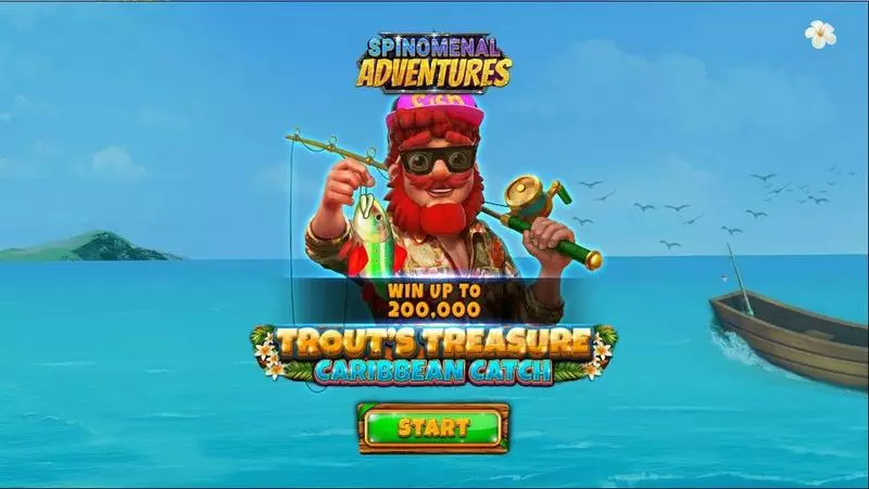 Trout’s Treasure – Caribbean Catch Spinomenal Slot Introduction Screen