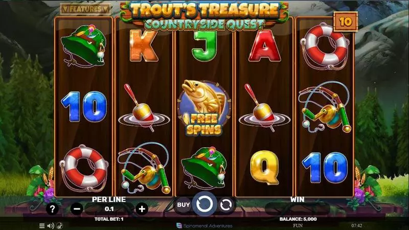 Trout’s Treasure – Countryside Quest Spinomenal Slot Main Screen Reels