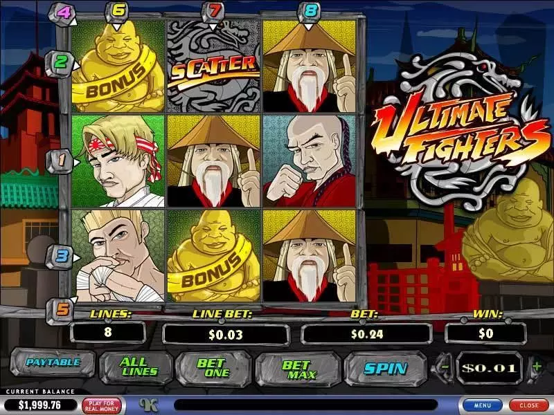 Ultimate Fighters PlayTech Slot Main Screen Reels