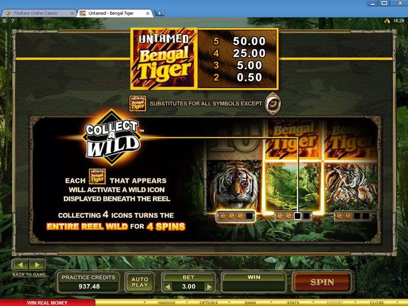 Untamed - Bengal Tiger Microgaming Slot Bonus 1