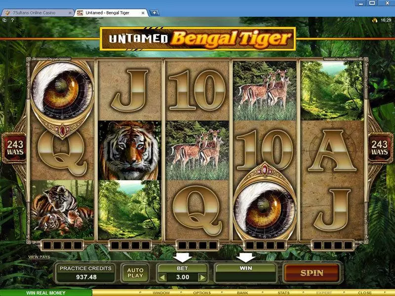 Untamed - Bengal Tiger Microgaming Slot Main Screen Reels