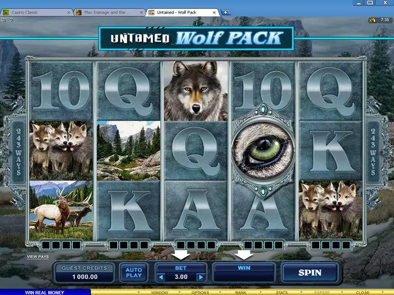 Untamed - Wolf Pack Microgaming Slot Main Screen Reels