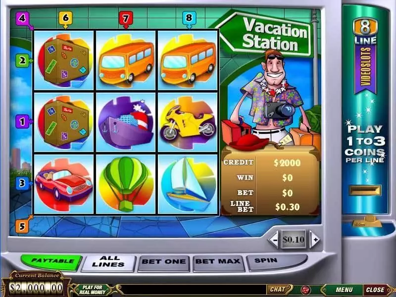 Vacation Station PlayTech Slot Main Screen Reels