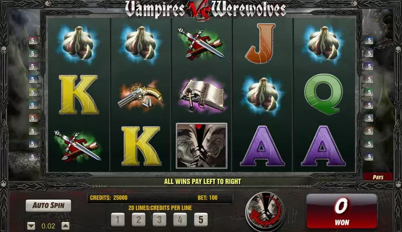 Vampires vs Werewolves Amaya Slot Main Screen Reels