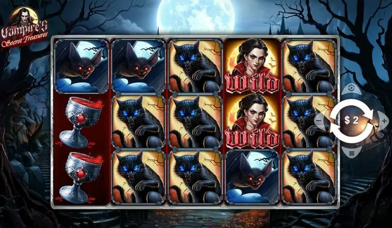 Vampire’s Secret Treasures Wizard Games Slot Main Screen Reels