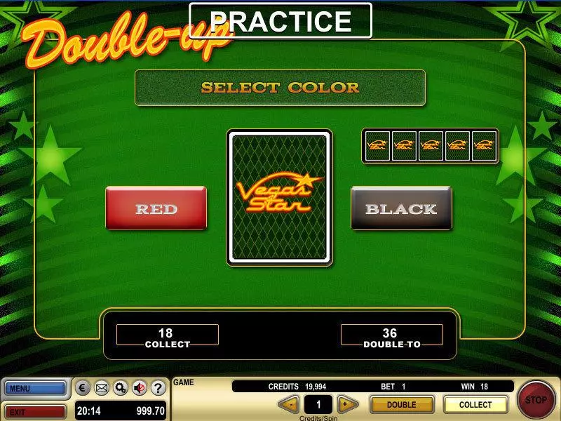 Vegas Star GTECH Slot Gamble Screen