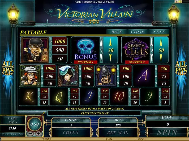 Victorian Villain Genesis Slot Info and Rules