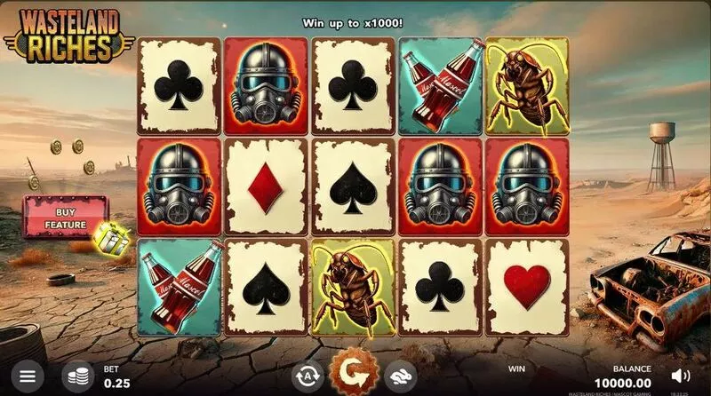 Wasteland Riches Mascot Gaming Slot Main Screen Reels